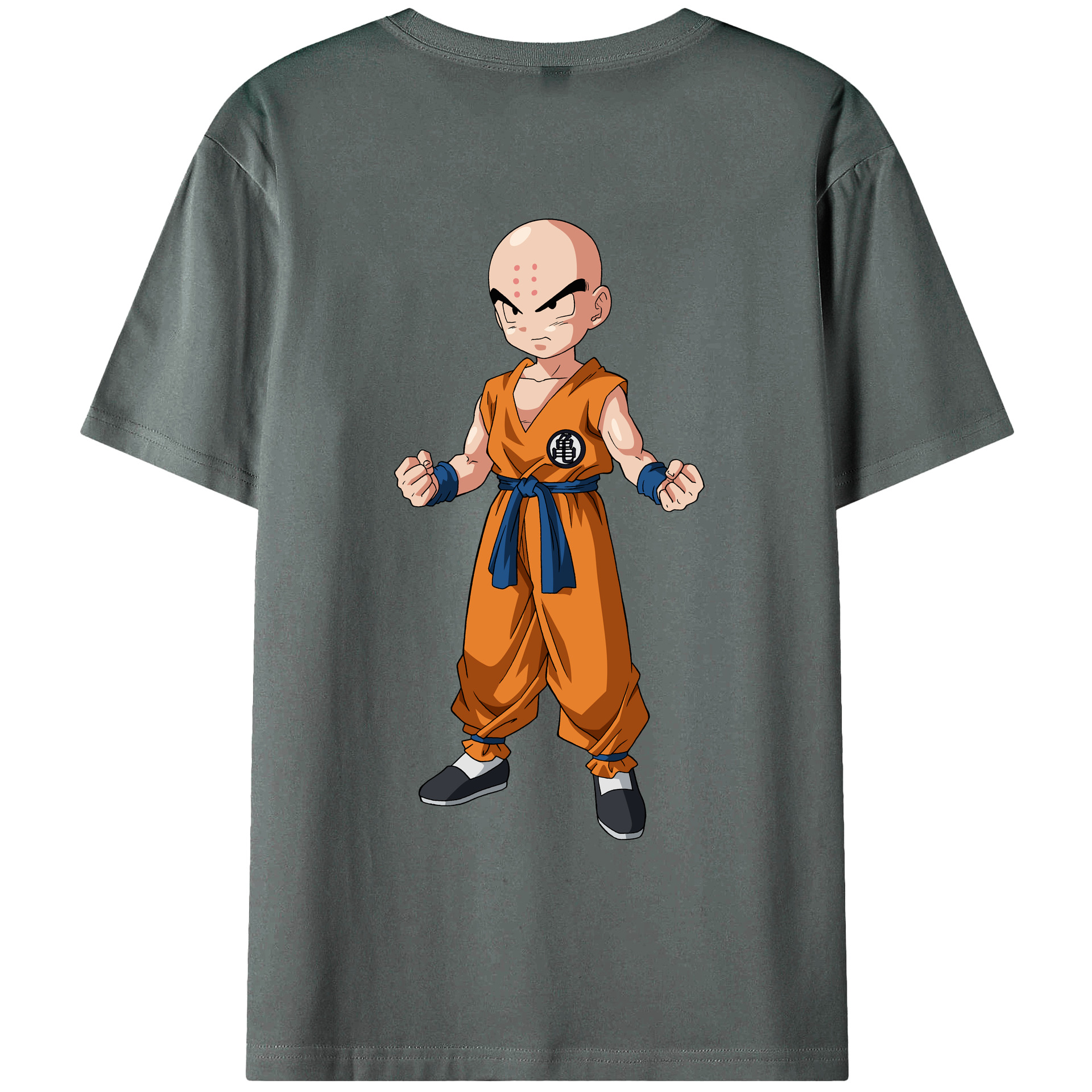 （画像用） ドラゴンボール クリリン DRAGON BALL krillin 綿100％ メンズ半袖Tシャツ（バックプリント） 通気性